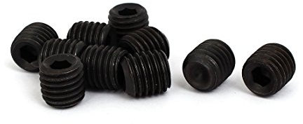 sourcing map 10Stk M14 Innensechskant Schalenpunkt Madenschraube Verschluss Schwarz DIN916 14mm de