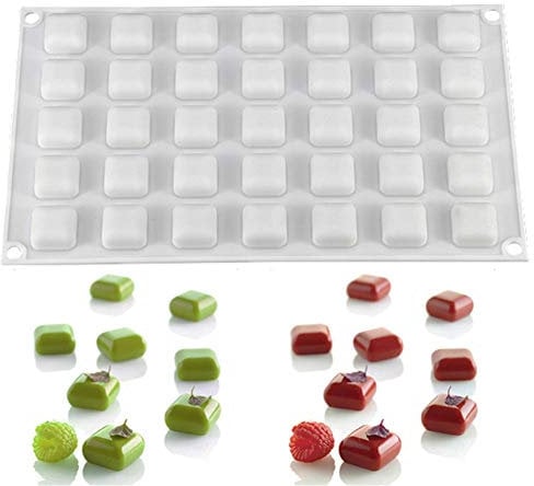 DUBENS Mousse Cake Mould Baking Mould Silicone Mould Cake Mould, Silicone Ice Moulds, Soap Moulds, Chocolate Sigkeiten Silicone Baking, 35 Holes (Stone)