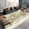 YQZS Teppich Schlafzimmer Teppich Orientteppich Beige goldene Diamantblumen Couchtisch Teppich Schlafzimmer Teppich Wohnzimmer ，120X160cm(47X63inch)