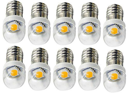 Ruiandsion 10pcs LED E10 lampadina 3V 0.6W 5050 la sostituzione della lampada LED giallo 1SMD di aggiornamento per torce elettriche della luce della torcia