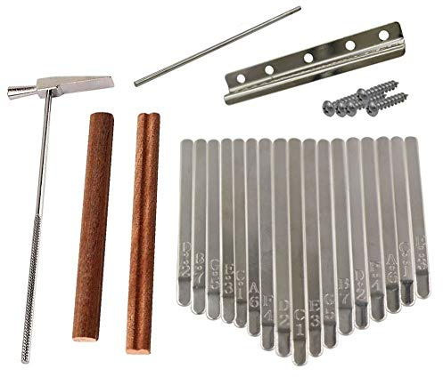 Liyafy 17 Tasten Kalimba DIY Tasten Brücke Kit Daumen Klavierzubehör 17 Kalimba Keys Bridge Set + Tuning Hammer