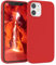 EAZY CASE Premium Silikon Handyhülle kompatibel mit iPhone 12 Mini, Slimcover mit Kameraschutz und Innenfutter, Silikonhülle, Schutzhülle, Bumper, Handy Case, Hülle, Softcase, Rot