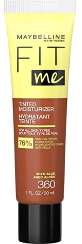 Maybelline Fit Me Tinted Moisturizer, Fresh Feel, natürliche Abdeckung, 12 Stunden Feuchtigkeit, vereinigt den Hautton, kaschiert Unvollkommenheiten, für alle Hauttöne und -typen, 360, 1 fl.