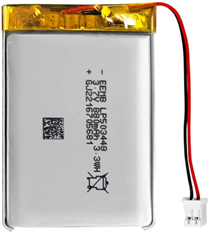 EEMB Lithium Polymer Akku 3,7 V 880mAh 503448 Wiederaufladbarer Lipo-Akku mit JST-Anschluss für VXI Blue Parrott – bestätigen Sie die Polarität des Geräts und des Anschlusses vor dem Kauf