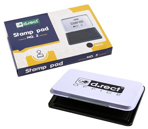 D.RECT 12 Stück Stempelkissen, Metall, Größe 11 x 7 cm Schwarz