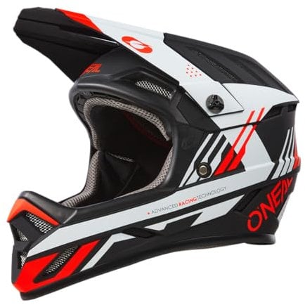 O'NEAL | Mountainbike-Helm | MTB Downhill | Robustes ABS, Ventilationsöffnungen für Luftstrom & Kühlung, ABS Außenschale | Backflip Helmet Strike V.23 | Erwachsene | Schwarz Rot Weiß | XS