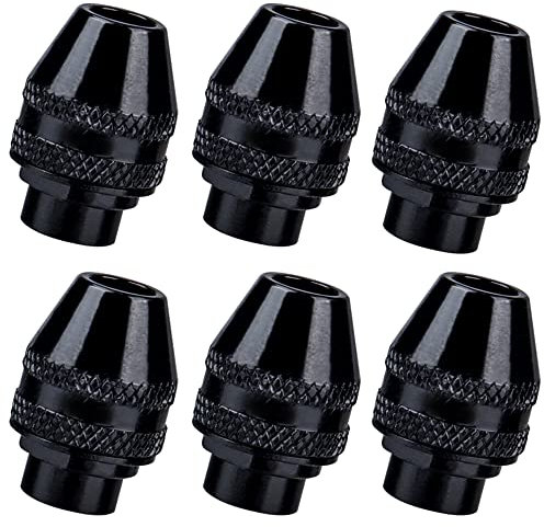 Mesee 6 Stück 4486 Bohrfutter, Multifunktions Mini Schnellspannbohrfutter, Keyless Chuck Three-jaw, Keyless Bohrfutter Schnellwechseladapter Kit für 4486 Rotationswerkzeuge 3000 4000 7700 8200
