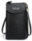 Hernin Handy Umhängetasche,Damen Handytasche Frauen Schultertasche mit Kartenfächer Verstellbar Abnehmbar Schultergurt für Handy unter 7 Zoll (schwarz)