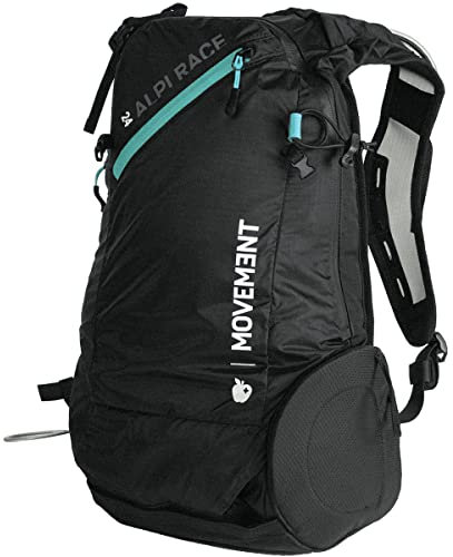 Movement Skialpi 24+Helmhalterung Tourenrucksack, Black-Turquoise