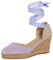 Sandalias de cuña de esparto para mujeres Sandalias de esparto de cuña para mujeres de cuña de hessian Sandalias de cuña de esparto de mujer con tiras de pierna atadas al tobillo, Lila, 39 EU