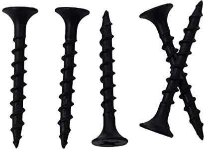 JEGONFRI 210pcs #6 × 1-1/4 inch High Hardness Drywall Screws, Black, Coarse Thread, Phillips Drive, Bugle Head, Black Wood Screws, Wood and More (1-1/4 in, 210)
