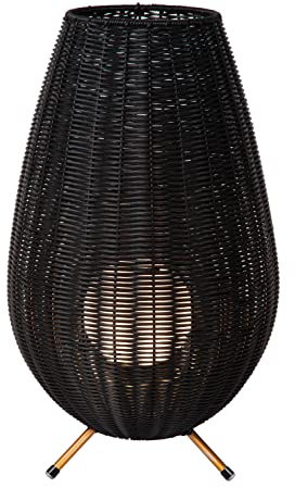 LUCIDE COLIN IP44 - wiederaufladbare Tischlampe Innen/Außen - Akku/Batterie - LED 3 StepDim - 1x3W 3000K - IP44 - Schwarz