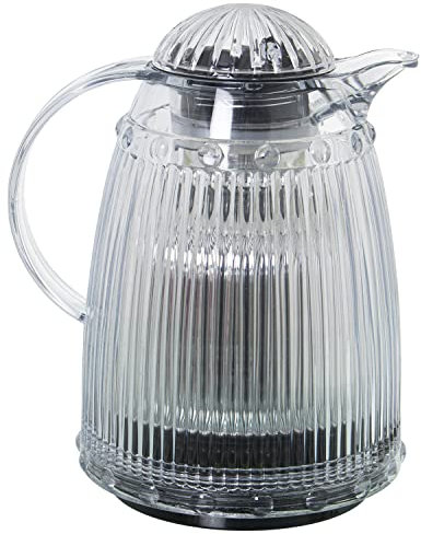 Termo Jarra de Polipropileno y Vidrio de 1l en Transparente 24x19x16 cm