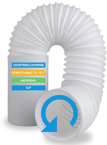 AHAQU Air Conditioner Hose, Parts for Portable Air Conditionere, 15cm Diameter 200cm Length Anti-Clockwise Thread, Compatible with LG, Delonghi and Other Portable Air Conditioners