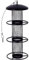 dobar® 11531e - Grande colonna di mangime per noci, con tubo a griglia, colonna di alimentazione con anello di avvicinamento per uccelli selvatici, 14 x 14 x 37 cm, in metallo, colore: Nero