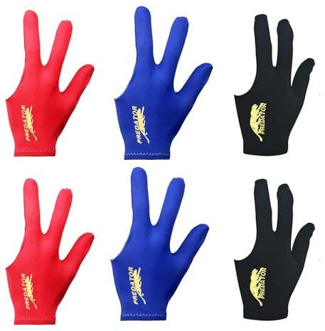 HFYMXNB 3 Finger Queue Handschuhe,Billardhandschuhe,Handschuhe Billard Snooker Queue Handschuhe，Resistant Billiard Gloves Accessories for Men and Women，6pcs