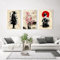 AWKFHF Japanische Samurai Bilder,Leinwandbild Poster Kunstdruck Wohnzimmer Deko Schlafzimmer Bilder Wanddekoration (3X60X90CM,ohne Rahmen)