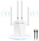 WiFi Extender Booster 1200Mbps Wireless Internet 5GHz & 2.4GHz Dual Band with Long Range High Gain 4 Antennas WiFi Repeater Fast Speed Signal Amplifier with RJ45 Cable, Access Point, WPS, 2*LAN port