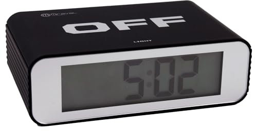 Miraval digitaler LCD Wecker mit Flip-Funktion Snooze Hintergrundbeleuchtung Schwarz Ansteigender Alarm (Schwarz)
