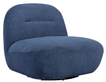 Vente-unique - Drehsessel - Strukturstoff - Blau - POZETI