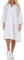 Eight 2 Nine Damen Leinen Midi-Kleid 3/4 Arm LETN-078 mit Breiten Volants White M/L