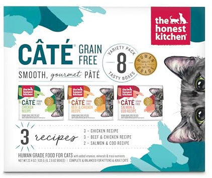 The Honest Kitchen Human Grade Câté™ Grain Free Wet Cat Food Pâté Variety Pack - 2.8 oz (Pack of 8)