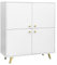 Albello Kommode Selly Schlafzimmer Kommode Modernes Sideboard Kommode Holzwerkstoff Kommode Weiß 100 x 112 x 41 cm