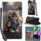 Haninsuze for iPhone 15 6.1-Inch Case PU Leather Wallet Book Flip Folio Stand View Magnetic Multi-Pattern Cover compatible with iPhone 15 Phone Case (Cat)