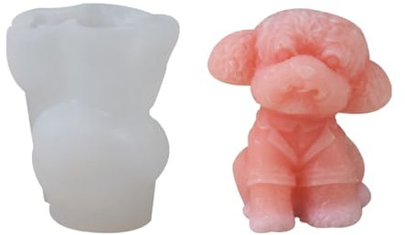 Meiliyizu Moule en silicone en forme de chien pour bougie, savon, chocolat, fondant, plâtre, résine, bichon