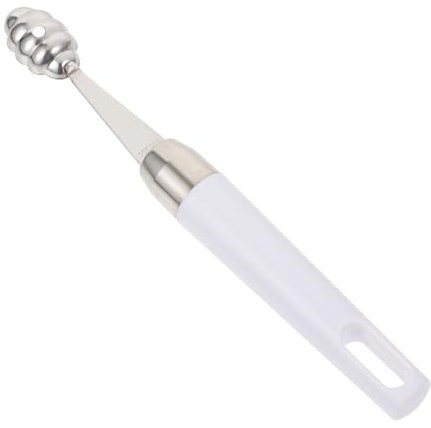 CRILSTYLEO 1Stk Kugelschaufel Wassermelonenschaufel Backschaufel Eisportionierer Eisteller Melonenkugel Werkzeug Wassermelonenausstecher Grablöffel Edelstahllöffel Rostfreier Stahl Weiß