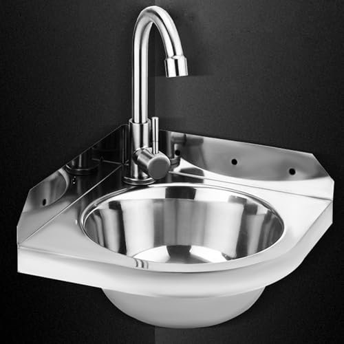 Évier de Cuisine Commercial, évier d'angle, lavabo pour Camping-Car, évier pour Lave-Mains avec Robinet, évier d'angle pour Camping-Car, évier de Bar, évier de Salle de Bain (26 cm