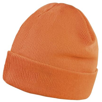 GIDUTEX Strickmütze Wintermütze Wasserabweisende Skimütze Unisex (Fluorescent Orange)