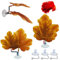 Fish Leaf Pad Betta Leaf Hammocks Fish Tank Accessories Aquarium Decor Plastic Silk Plants Natural Habitat Spawning Breeding Resting Bed with Suction Cup (YELLOW)