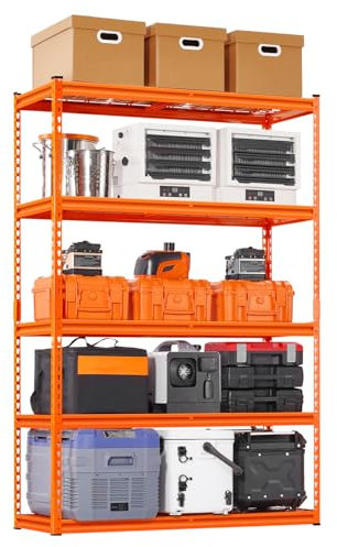 VEVOR Scaffale Portaoggetti Carico Totale max. 1134 kg Scaffale con 5 Ripiani per Garage Ripiani in Metallo Regolabili per Scaffalature Industriali Ripiano Portaoggetti da Cucina, Magazzino Officina