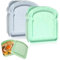 Calkkrer Cajas para Sándwich y Loncheras, Recipientes de Plástico Reutilizables con Tapa, Seguros para Microondas y Lavavajillas, para Familia, Oficina, Acampada, Verde-Azul