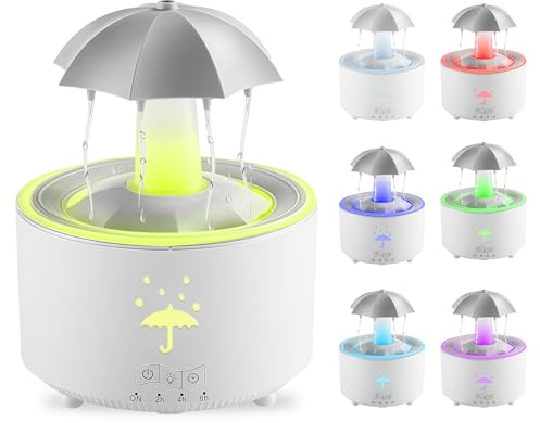 LEKEFETO Rotierender Luftbefeuchter 300ML mit Fernbedienung & Timer, 7-Farben LED Aromatherapie Ultraschall Diffusor, leise für Schlafzimmer & Kinderzimmer