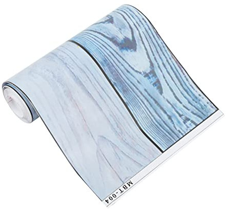 NUOBESTY 1 Rotolo Adesivi del pavimento in legno simulati blu Adesivi per piastrelle da pavimento tavola staccare e incollare piastrelle per pavimenti sbucciare e pvc