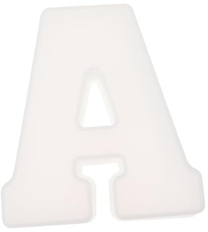 DOITOOL 1 Stück Brief Schablone Name Casting-Zubehör geformt Buchstabenformen Personifizieren tischdeko kreative Briefgestaltungsform Antihaft-Silikonform DIY Schmuckform Kieselgel Weiß