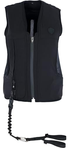 Covalliero Airbag-väst manege, säkerhetsvist, skyddsväst, skydd, S, 155–165 cm, nylon, svart, ryttare, ryttare, inkl. patron