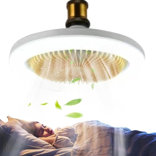 Genérico Ventiladores De Techo LED | Con Mando A Distancia Para Baño,Equipo Para El Hogar Giratorio De 360 Grados Con Modos De Iluminación De Colores Para Cuarto De Niños Y Baño