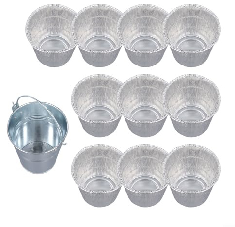 BBQ Pellet Grill Liners 10 Count Disposable Aluminum Foil Grease Bucket Inserts for Easy Maintenance