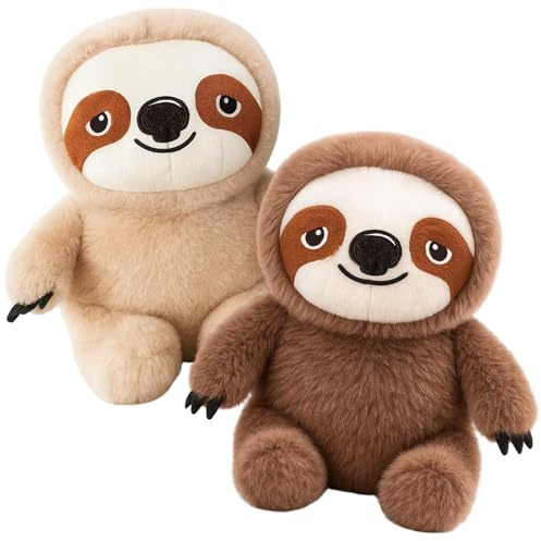 JazRvr Beschwertes Kuscheltier Faultier, Weiches Gewichtetes Plüschtier für Erwachsene und Kinder, 25 cm, Entspannendes Stressabbau-Tool, Ideal für Schlafbegleiter und Geschenkanlässe