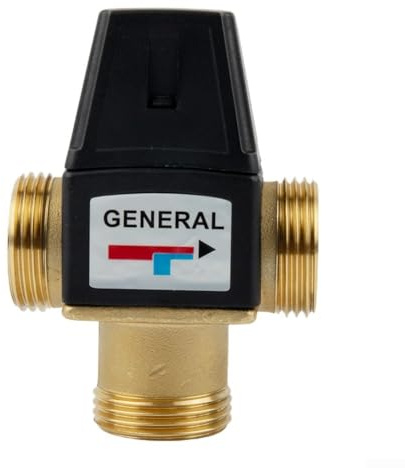 Valvola miscelatore termostatica, 3 vie 35-60C filettatura maschio DN20 DN25 per sistema di controllo della temperatura dell'acqua (DN25)