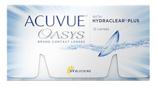 ACUVUE OASYS with HYDRACLEAR PLUS - lentes de reemplazo cada 2 semanas - protección UV,-6.50 dioptrias, BC 8.4, DIA 14.00, 12 lentes