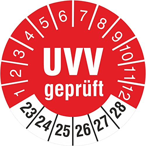 50 Stück UVV geprüft 30 mm Prüfplaketten Prüfetiketten Prüfaufkleber türkis 2023-2028