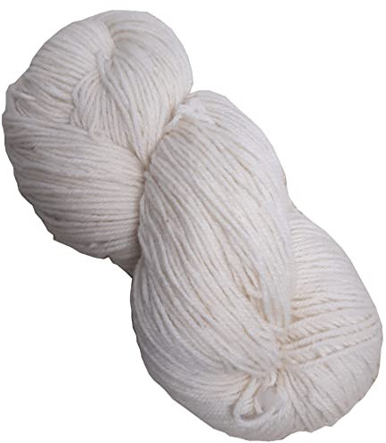 Original Irische Aran Strickwolle, naturweiss, 250 g,