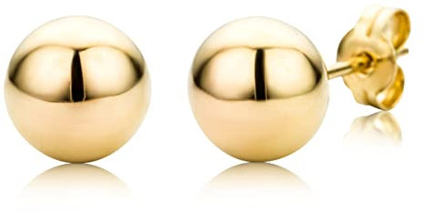 MIORE Schmuck, Goldohrringe Damen, Ohrstecker Gold 375 9 Kt, Ohrringe Kugeln, Ohrringe Gold, Kugel Piercing Ohr, Damenohrringe aus Echtgold, goldene Ohrstecker Damen, Ohrschmuck