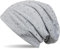 styleBREAKER Damen Beanie Mütze mit edler Strass-Nieten Applikation, Longbeanie Slouch 04024037, Farbe:Hellgrau meliert