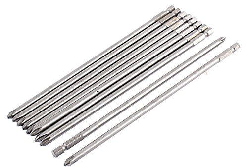 sourcing map 10pcs embouts de tournevis cruciforme Phillips 8 pouces de long PH2 pointe magnétique