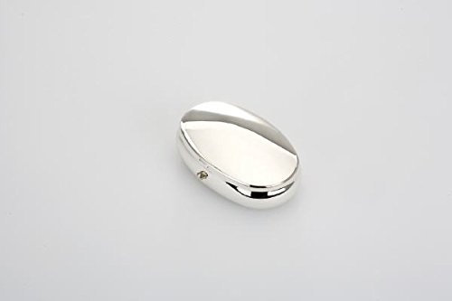 Pillendose 1 Fach oval glatt poliert 6,0 x 3,5 cm Höhe 2,0 cm verchromt Anlaufgeschützt